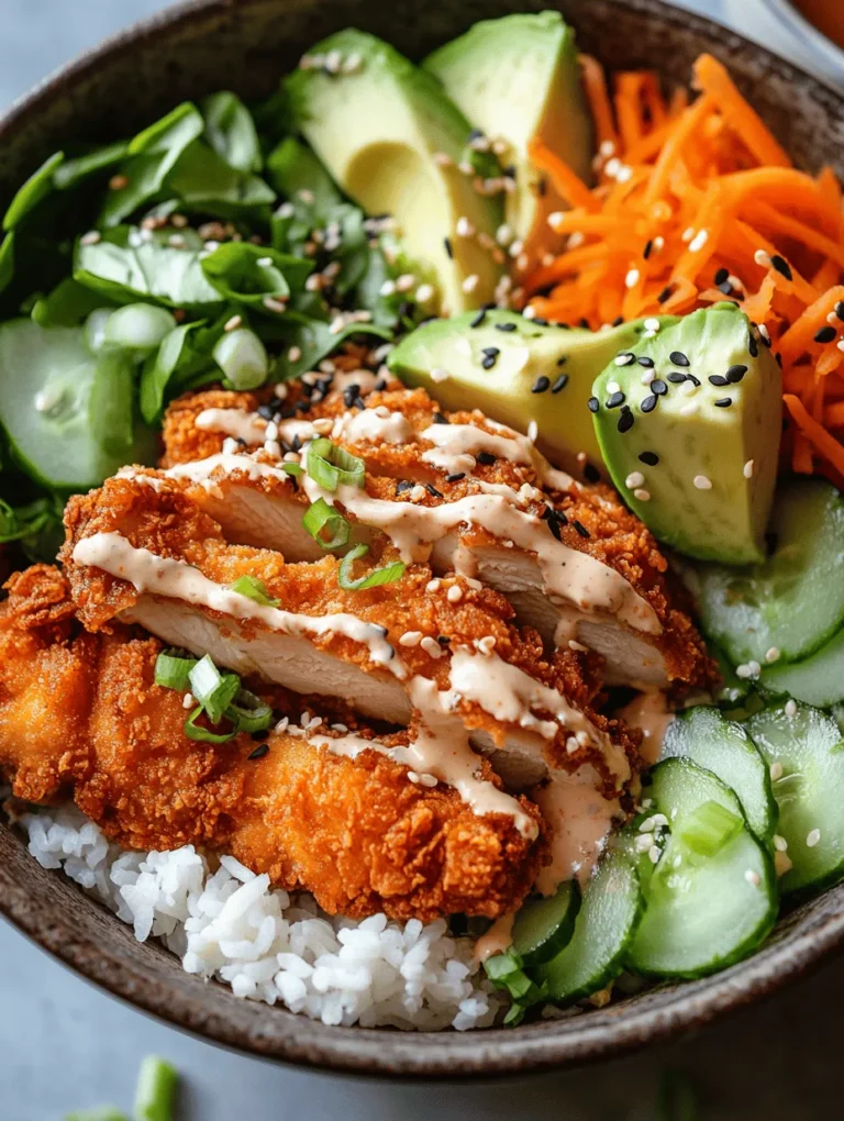 Bang Bang Chicken Bowls have taken the culinary world by storm, combining succulent chicken, a creamy and spicy sauce, and fresh, vibrant vegetables into a bowl that is not only visually appealing but also bursting with flavor. This dish has gained immense popularity in recent years, particularly among those seeking quick yet satisfying meals that can be enjoyed at home or on the go. The allure of Bang Bang Chicken Bowls lies in their perfect balance of textures and tastes: crispy chicken, creamy sauce, and a medley of fresh vegetables come together harmoniously, making every bite a delight.