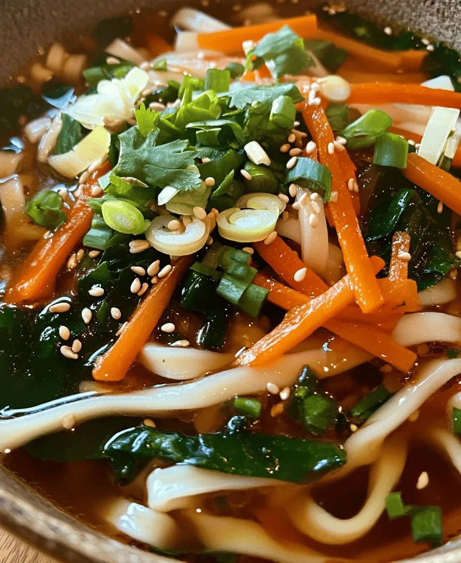 In today’s fast-paced world, finding a meal that is not only quick to prepare but also bursting with flavor can be a challenge. One dish that perfectly fits this description is <strong>Chili Oil Udon Noodles</strong>. This delicious recipe manages to deliver a satisfying balance of spice, umami, and freshness, all in under ten minutes. Whether you’re a busy professional, a student, or simply someone who enjoys cooking, this dish is ideal for those who crave a hearty meal without spending hours in the kitchen.” /></p>
</p>
<h3>Soy Sauce and Rice Vinegar: Their Roles in Umami Flavor and Acidity</h3>
</p>
<p>Soy sauce and rice vinegar are two essential ingredients that elevate the flavor profile of your 10-Minute Chili Oil Udon Noodles. Soy sauce, with its deep umami notes, adds richness and depth to dishes, making it a cornerstone in Asian cuisine. It brings a savory complexity that perfectly balances the chili oil’s heat.</p>
</p>
<p>Rice vinegar, on the other hand, introduces a subtle acidity that brightens the dish. The mild tang of rice vinegar cuts through the richness, enhancing the overall flavor and giving the noodles a refreshing lift. Together, these two ingredients work in harmony to create a well-rounded taste experience that is both satisfying and invigorating.</p>
</p>
<h3>Sesame Oil: The Nutty Aroma and Flavor It Adds</h3>
</p>
<p>Sesame oil is another star ingredient in this recipe, contributing a distinctive nutty aroma and a rich flavor that enhances the overall dish. Typically used as a finishing oil, a drizzle of toasted sesame oil can elevate the complexity of flavors, adding a fragrant finish that lingers pleasantly on the palate. Its unique taste is particularly important in Asian dishes, where it complements the other ingredients while imparting a warm, earthy quality.</p>
</p>
<h3>Fresh Vegetables: Benefits of Including Greens and Their Nutritional Value</h3>
</p>
<p>Incorporating fresh vegetables into your Chili Oil Udon Noodles not only adds vibrant color but also boosts the nutritional value of the dish. Vegetables such as bok choy, bell peppers, and carrots provide essential vitamins and minerals, including vitamin C, vitamin A, and fiber. These nutrients are vital for maintaining a balanced diet and promoting overall health.</p>
</p>
<p>Moreover, adding greens introduces a delightful crunch and freshness that contrasts beautifully with the chewy udon noodles. Choosing in-season vegetables can also enhance the dish’s flavor profile and contribute to a more sustainable cooking practice.</p>
</p>
<h3>Step-by-Step Cooking Instructions</h3>
</p>
<h4>Cooking the Udon Noodles: Tips for Perfecting the Cooking Process and Avoiding Mushiness</h4>
</p>
<p>1. <strong>Boil Water</strong>: Begin by bringing a large pot of water to a rolling boil. The key to perfect udon noodles is using plenty of water to prevent them from sticking together.</p>
</p>
<p>2. <strong>Add Noodles</strong>: Once the water is boiling, add the udon noodles. Follow the package instructions, but generally, they’ll need about 3-4 minutes to cook until tender but still chewy.</p>
</p>
<p>3. <strong>Stir Occasionally</strong>: Stir the noodles gently to prevent them from clumping. This will help achieve that ideal texture.</p>
</p>
<p>4. <strong>Drain and Rinse</strong>: Once cooked, drain the noodles in a colander and rinse them under cold water to stop the cooking process. This step is crucial to avoid mushy noodles.</p>
</p>
<h4>Preparing the Sauce: Emphasizing the Importance of Mixing Flavors and Achieving Balance</h4>
</p>
<p>1. <strong>Mix the Sauce</strong>: In a bowl, combine soy sauce, rice vinegar, chili oil, and a dash of sesame oil. Whisk together until well blended.</p>
</p>
<p>2. <strong>Taste and Adjust</strong>: Before adding it to the noodles, taste the sauce. You might want to adjust the balance of flavors – adding more vinegar for acidity or more chili oil for heat.</p>
</p>
<h4>Sautéing Vegetables: Techniques for Retaining Color, Crunch, and Nutrients</h4>
</p>
<p>1. <strong>Heat the Pan</strong>: In a large skillet or wok, heat a tablespoon of oil over medium-high heat.</p>
</p>
<p>2. <strong>Add Aromatics</strong>: Sauté minced garlic and ginger for about 30 seconds until fragrant.</p>
</p>
<p>3. <strong>Add Vegetables</strong>: Toss in your choice of chopped vegetables. Bell peppers, bok choy, and carrots work well. Stir-fry for 2-3 minutes until they are just tender but still crisp, maintaining their vibrant color and nutrients.</p>
</p>
<h4>Combining Ingredients: Best Practices for Tossing Noodles and Sauce to Ensure Even Coating</h4>
</p>
<p>1. <strong>Add Noodles to the Pan</strong>: Once the vegetables are sautéed, add the cooked udon noodles to the skillet.</p>
</p>
<p>2. <strong>Pour Sauce Over Noodles</strong>: Drizzle the prepared sauce over the noodles and vegetables.</p>
</p>
<p>3. <strong>Toss Gently</strong>: Use tongs or a spatula to gently toss everything together. This ensures that every noodle is coated evenly with the sauce and all ingredients are well combined.</p>
</p>
<h4>Garnishing and Serving: Suggestions for Presentation and Enhancing Visual Appeal</h4>
</p>
<p>1. <strong>Plate the Dish</strong>: Serve the noodles in large bowls or plates, creating a nest of noodles topped with sautéed vegetables.</p>
</p>
<p>2. <strong>Add Garnishes</strong>: Finish with fresh herbs like cilantro or green onions, and sprinkle sesame seeds for added texture and visual appeal.</p>
</p>
<p>3. <strong>Optional Toppings</strong>: Consider adding a soft-boiled egg or sliced avocado for an extra touch of indulgence.</p>
</p>
<h3>Variations and Customizations</h3>
</p>
<h4>Suggestions for Additional Proteins: Tofu, Chicken, or Shrimp Options for a More Filling Meal</h4>
</p>
<p>To enhance the heartiness of your Chili Oil Udon Noodles, consider adding protein sources. Tofu is an excellent vegetarian option; simply press and cube it, then pan-fry until golden before mixing it into the noodles. If you prefer meat, grilled chicken or shrimp can be quickly sautéed and tossed in at the end. These options not only add flavor but also make the dish more filling.</p>
</p>
<h4>Alternative Vegetables: Seasonal Options or Substitutions for Dietary Preferences</h4>
</p>
<p>Feel free to get creative with your vegetable choices! Seasonal vegetables such as zucchini, asparagus, or snap peas can all work beautifully. If you have dietary preferences or restrictions, consider substituting any vegetables based on availability or personal taste. The versatility of this dish allows for easy customization.</p>
</p>
<h4>Adjusting Spice Levels: How to Customize Heat and Flavor According to Individual Tastes</h4>
</p>
<p>For spice enthusiasts, the level of heat can be easily adjusted. If you enjoy a milder dish, reduce the amount of chili oil or use a milder variety. Conversely, for those who crave extra heat, consider adding crushed red pepper flakes or a dash of sriracha to the sauce. This adaptability ensures that every bowl can be tailored to individual tastes.</p>
</p>
<h3>Nutritional Information</h3>
</p>
<p>This Chili Oil Udon Noodles dish is not only delicious but also packed with nutrition. A standard serving contains approximately 400-500 calories, depending on the specific ingredients and portions used.</p>
</p>
<p><strong>Macronutrients</strong>:</p>
<p>– <strong>Carbohydrates</strong>: Udon noodles provide complex carbohydrates for energy.</p>
<p>– <strong>Proteins</strong>: Adding tofu, chicken, or shrimp increases the protein content, essential for muscle repair and maintenance.</p>
<p>– <strong>Fats</strong>: The moderate amount of sesame oil contributes healthy fats, beneficial for heart health.</p>
</p>
<p><strong>Vitamins and Minerals</strong>: The fresh vegetables included contribute essential vitamins and minerals that support overall well-being. For example, bell peppers are a great source of vitamin C, while leafy greens provide iron and calcium.</p>
</p>
<p><strong>Dietary Considerations</strong>: This dish can easily be adapted for various dietary preferences. It can be made vegetarian or vegan by using tofu and omitting any meat. For gluten-free options, substitute udon noodles with rice noodles or gluten-free alternatives, ensuring everyone can enjoy this delightful meal.</p>
</p>
<h3>Conclusion</h3>
</p>
<p>In just 10 minutes, you can whip up a satisfying bowl of Chili Oil Udon Noodles that bursts with flavor and nutritional benefits. This quick meal exemplifies how simplicity in cooking can yield remarkable results. The combination of chewy udon noodles, a rich, spicy sauce, and fresh vegetables creates a delightful culinary experience that is both comforting and invigorating.</p>
</p>
<p>Don’t hesitate to experiment with the recipe, customizing it to suit your tastes and dietary needs. The joy of cooking lies in the creativity you bring to your dishes, allowing you to make each meal uniquely yours. So grab your ingredients, unleash your culinary skills, and enjoy a delicious bowl of Chili Oil Udon Noodles!</p>
<div id=