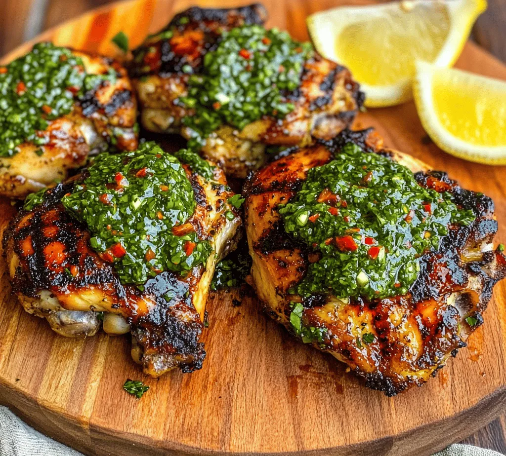 Chimichurri chicken thighs are a culinary delight that brings the vibrant flavors of Argentina right to your dinner table. This dish is a perfect example of how simple ingredients can create an explosion of flavor, making it a favorite among home cooks and food enthusiasts alike. The star of this recipe, the chimichurri sauce, is a classic Argentine condiment known for its fresh, herbaceous notes and a kick of garlic. Traditionally served with grilled meats, chimichurri has become a staple in Latin American cuisine, celebrated for its versatility and robust flavor.