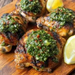 Chimichurri chicken thighs are a culinary delight that brings the vibrant flavors of Argentina right to your dinner table. This dish is a perfect example of how simple ingredients can create an explosion of flavor, making it a favorite among home cooks and food enthusiasts alike. The star of this recipe, the chimichurri sauce, is a classic Argentine condiment known for its fresh, herbaceous notes and a kick of garlic. Traditionally served with grilled meats, chimichurri has become a staple in Latin American cuisine, celebrated for its versatility and robust flavor.