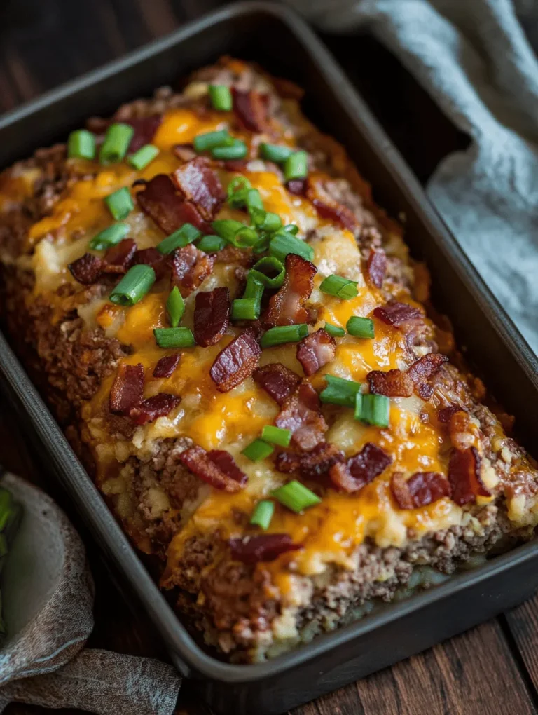 Meatloaf is synonymous with comfort food, often evoking memories of family gatherings around the dinner table or cozy evenings spent with loved ones. This classic American dish is beloved for its simplicity, heartiness, and satisfying nature. Traditionally, meatloaf consists of ground meat mixed with various ingredients, shaped into a loaf, and baked to perfection. However, we’re taking this beloved comfort food to the next level with our Ultimate Loaded Potato Meatloaf recipe.