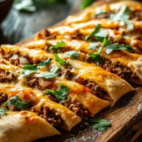 Cheesy Taco Sticks bring a delightful twist to the classic taco, transforming a beloved dish into a fun, portable treat that's perfect for any occasion. Whether you're hosting a party, gearing up for game day, or simply seeking a quick and satisfying family dinner, these cheesy delights are sure to please. The combination of savory flavors, gooey cheese, and a crispy outer layer makes these sticks an irresistible choice for taco lovers and food enthusiasts alike.