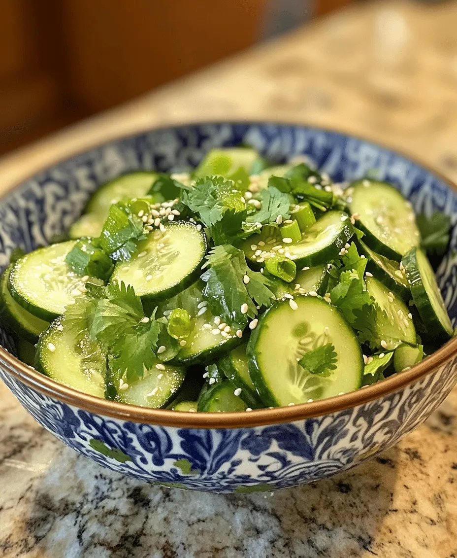 Salads are a staple in Asian cuisine, celebrated for their vibrant flavors, fresh ingredients, and health benefits. Among the myriad of salad options available, the Crunchy Asian Cucumber Salad stands out as a refreshing dish that captures the essence of Asian culinary traditions. This salad is not only visually appealing but also incredibly versatile; it can be served as a side dish complementing main courses or enjoyed as a light, nutritious meal on its own.