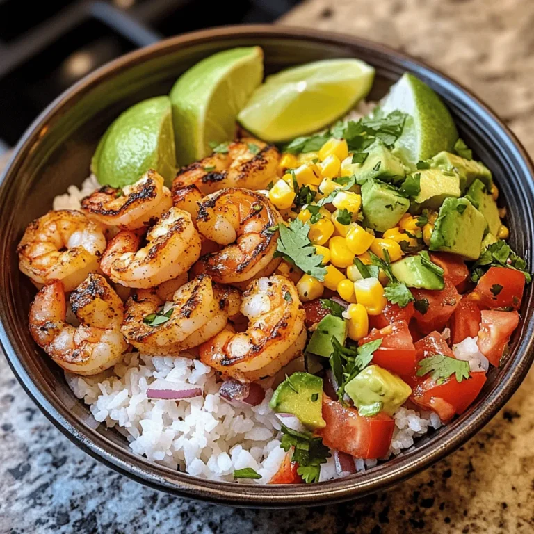 The Grilled Shrimp Bowl with Avocado, Corn Salsa, and Creamy Garlic Sauce is a vibrant and flavorful dish that brings a taste of the coast right to your kitchen. Combining succulent grilled shrimp with a refreshing corn salsa and a rich, creamy garlic sauce, this bowl is not only delicious but also a feast for the eyes. Perfect for a summer gathering or a cozy dinner at home, it celebrates the freshness of ingredients and the delightful interplay of flavors that make each bite unforgettable.