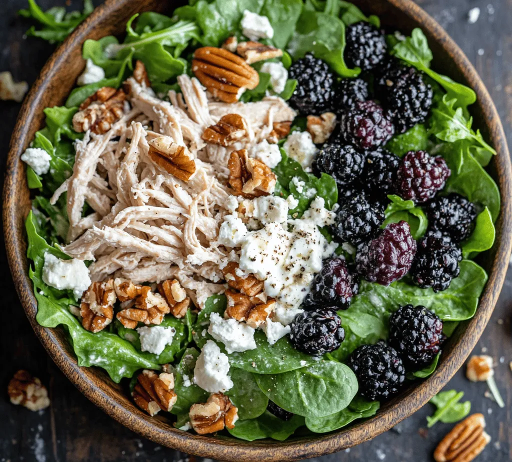 Salads have long been celebrated as a versatile meal option, seamlessly transitioning from casual lunches to elegant dinners. They embrace an array of flavors, textures, and colors, making them an appealing choice for those seeking a nutritious meal that doesn't compromise on taste. In this culinary exploration, we will delve into a delightful dish: the Blackberry Bliss Chicken Salad. This recipe is a perfect balance of savory chicken, sweet blackberries, and a medley of fresh greens, creating a dish that is not only visually stunning but also packed with nutritional benefits.