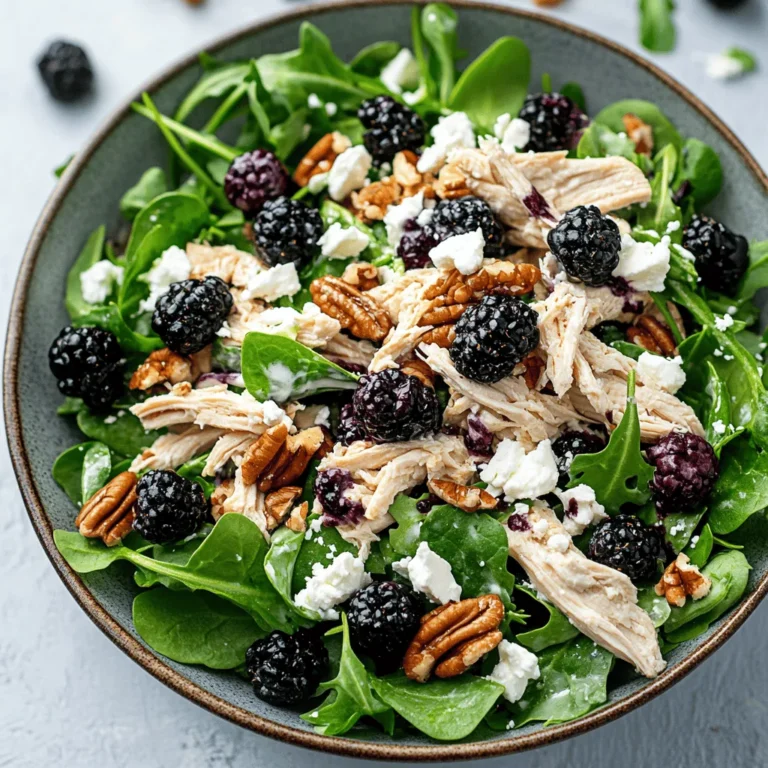 Salads have long been celebrated as a versatile meal option, seamlessly transitioning from casual lunches to elegant dinners. They embrace an array of flavors, textures, and colors, making them an appealing choice for those seeking a nutritious meal that doesn't compromise on taste. In this culinary exploration, we will delve into a delightful dish: the Blackberry Bliss Chicken Salad. This recipe is a perfect balance of savory chicken, sweet blackberries, and a medley of fresh greens, creating a dish that is not only visually stunning but also packed with nutritional benefits.