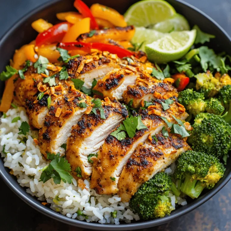 If you're looking for a dish that perfectly balances comfort and freshness, the Coconut Chicken Rice Bowl is an excellent choice. This vibrant bowl features tender chicken thighs simmered in creamy coconut milk, served over fluffy jasmine rice, and topped with fresh vegetables and garnishes. Not only is this dish visually appealing, but it also tantalizes the taste buds with its harmonious blend of flavors, making it a favorite for both weeknight dinners and special occasions.